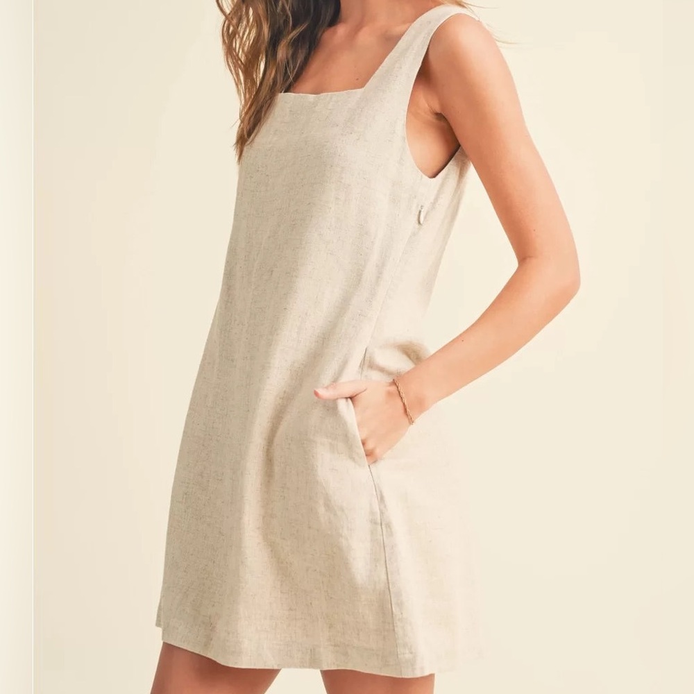 Oatmeal Linen Dress - Picture 4 of 5
